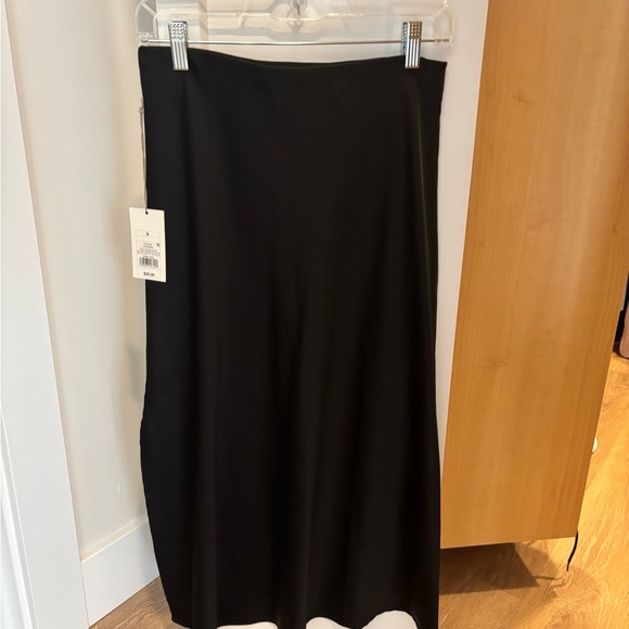NWT A New Day Black Satin Maxi Skirt with Elastic Waist - Picture 1 of 3